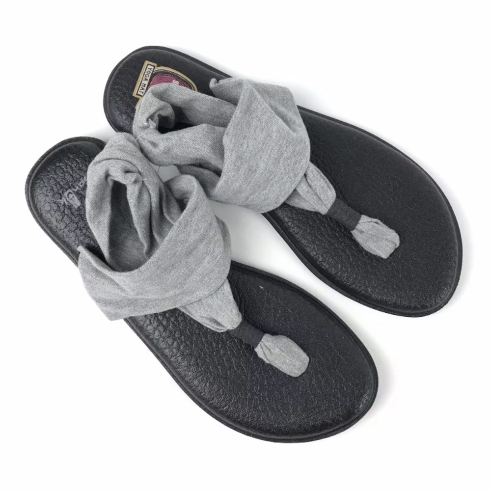 NEW Sanuk Black Gray Yoga Sling 2 Sandals Flats 10 - Picture 5 of 8